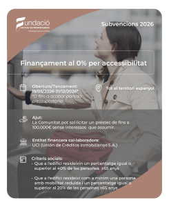 Més informació sobre l'article LA FUNDACIÓ MUTUA DE PROPIETARIOS OBRE ELS AJUTS AL FINANÇAMENT DEL PROGRAMA ‘SENSE BARRERES’